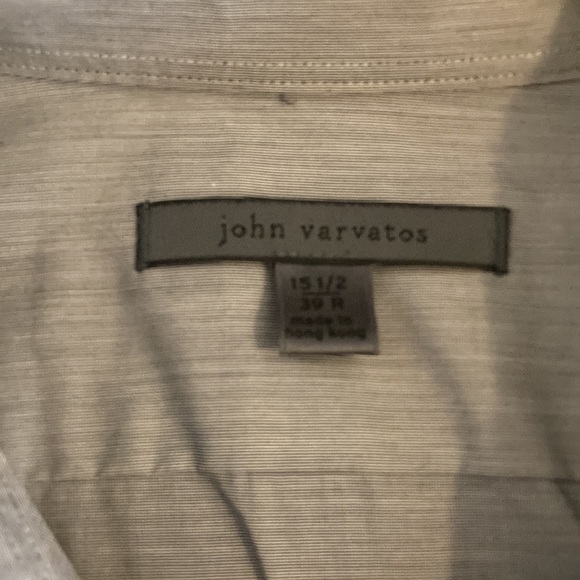 John Varvatos Mens Gray Button Down Shirt - Picture 2 of 4